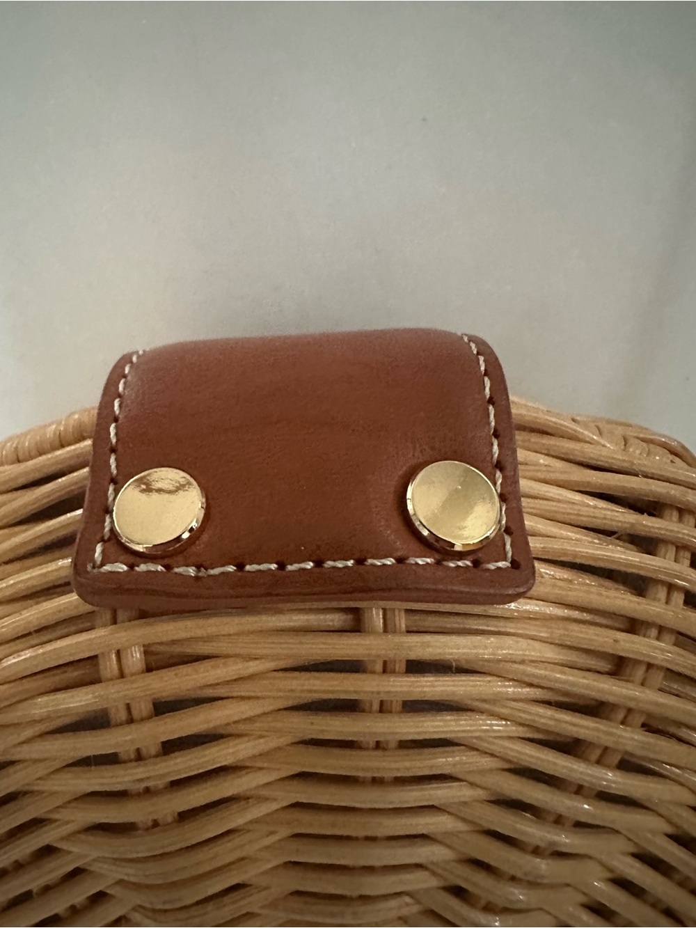 J. McLaughlin Round Woven Crossbody in Tan and Cognac - Picture 8 of 16